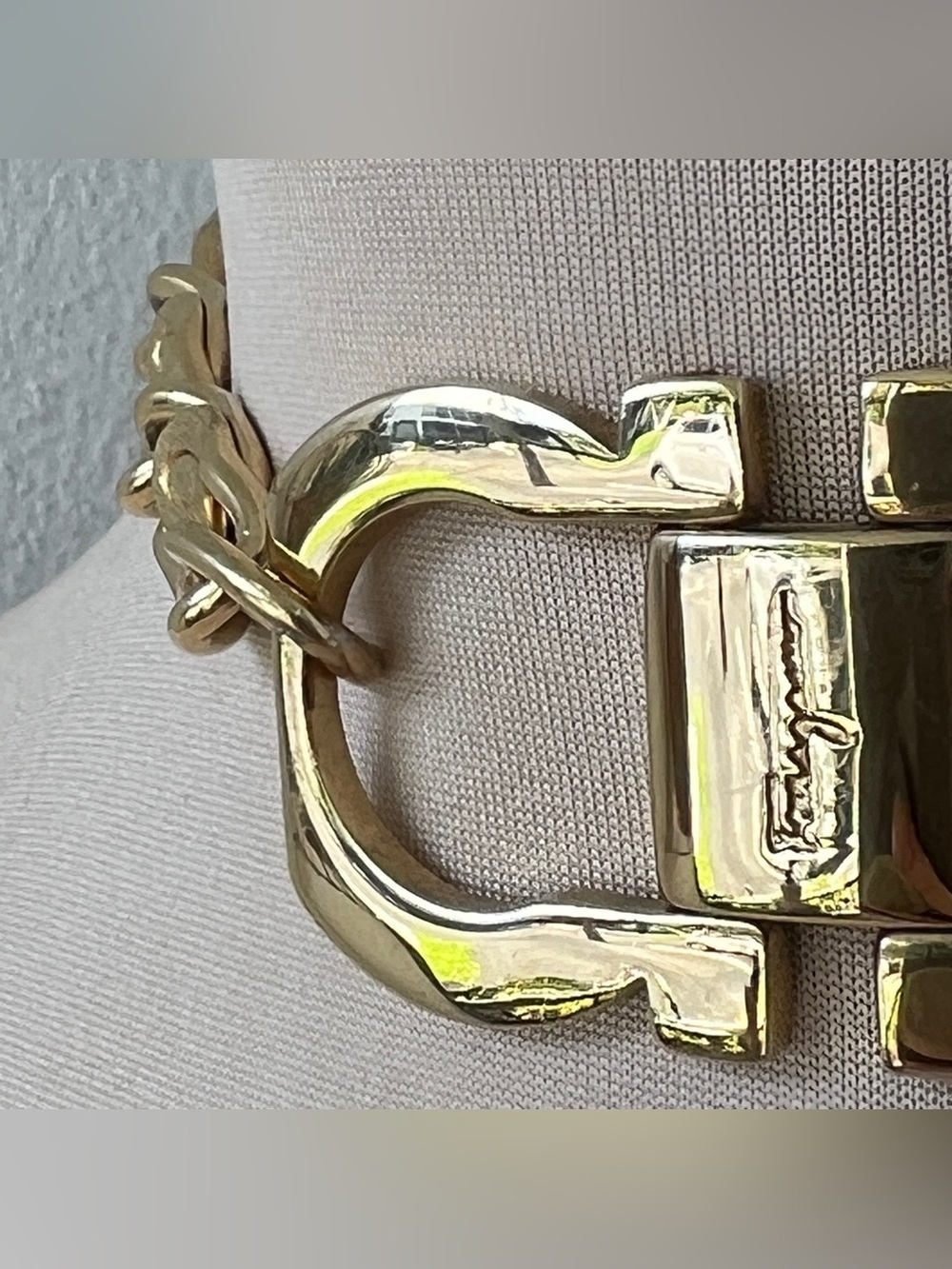 Custom Salvatore Ferragamo Vintage Gold Statement Choker Necklace | 14.5” - Picture 5 of 14